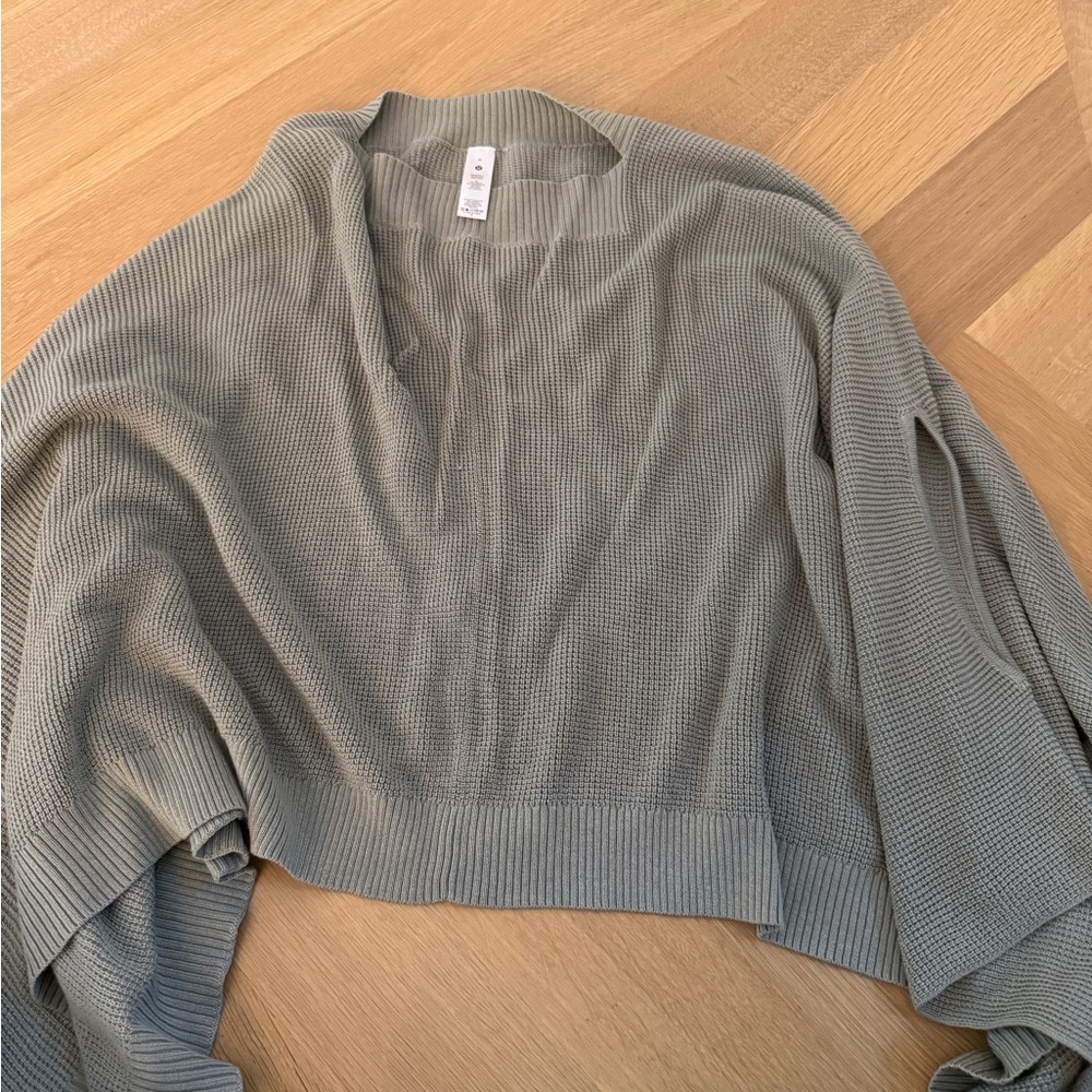 Light Olive Knit Shawl